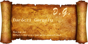 Daróczi Gergely névjegykártya