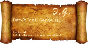 Daróczi Gergely névjegykártya